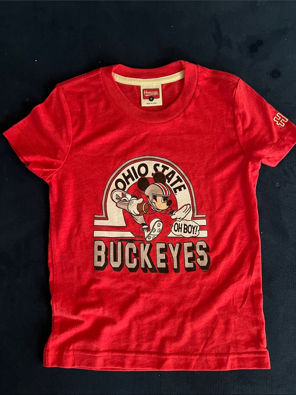 HOMAGE Red Ohio State Buckeyes Kids Short Sleeve Graphic Tee